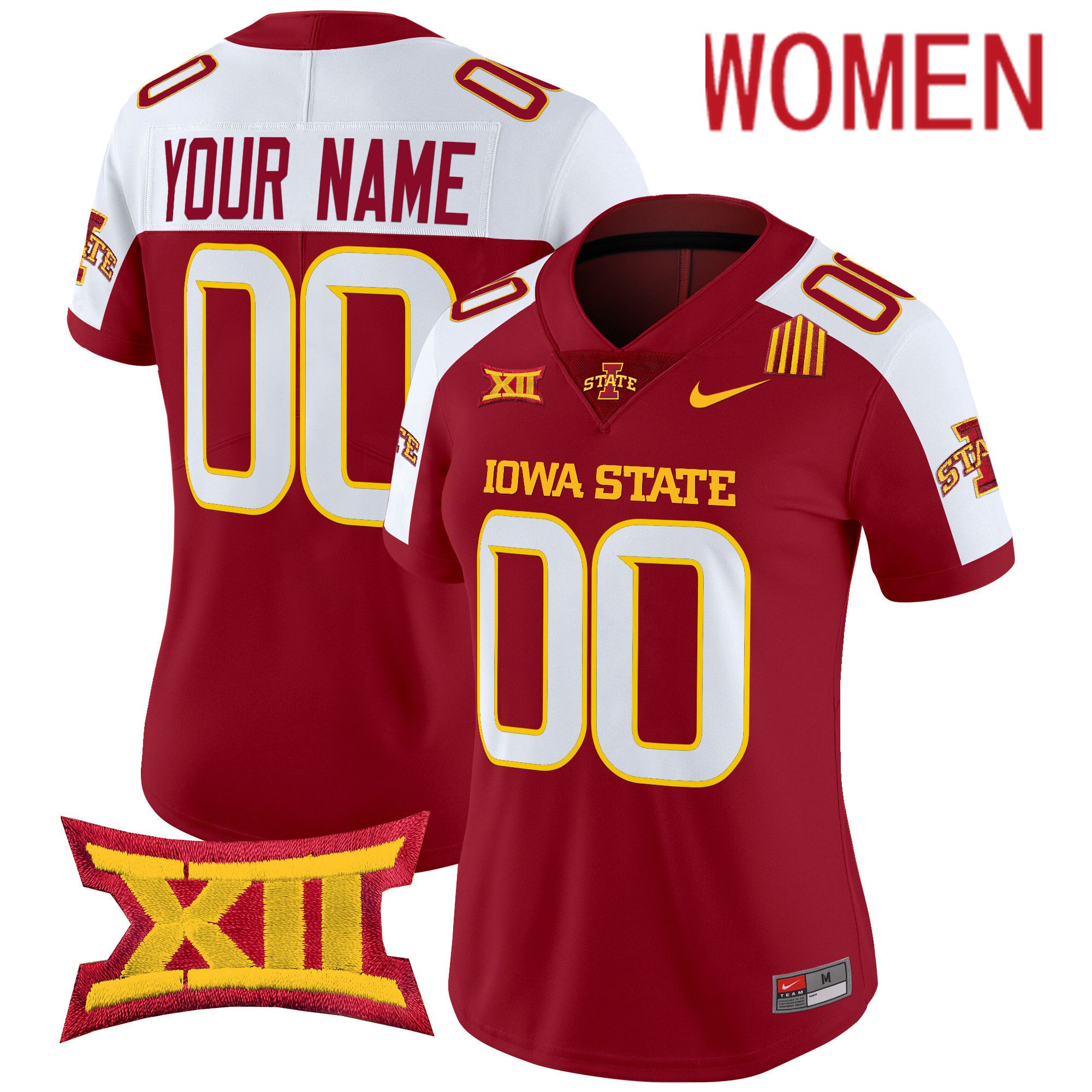 Women Iowa State Cyclones Red Nike 2024 Vapor Limited Custom NCAA Jersey style 1